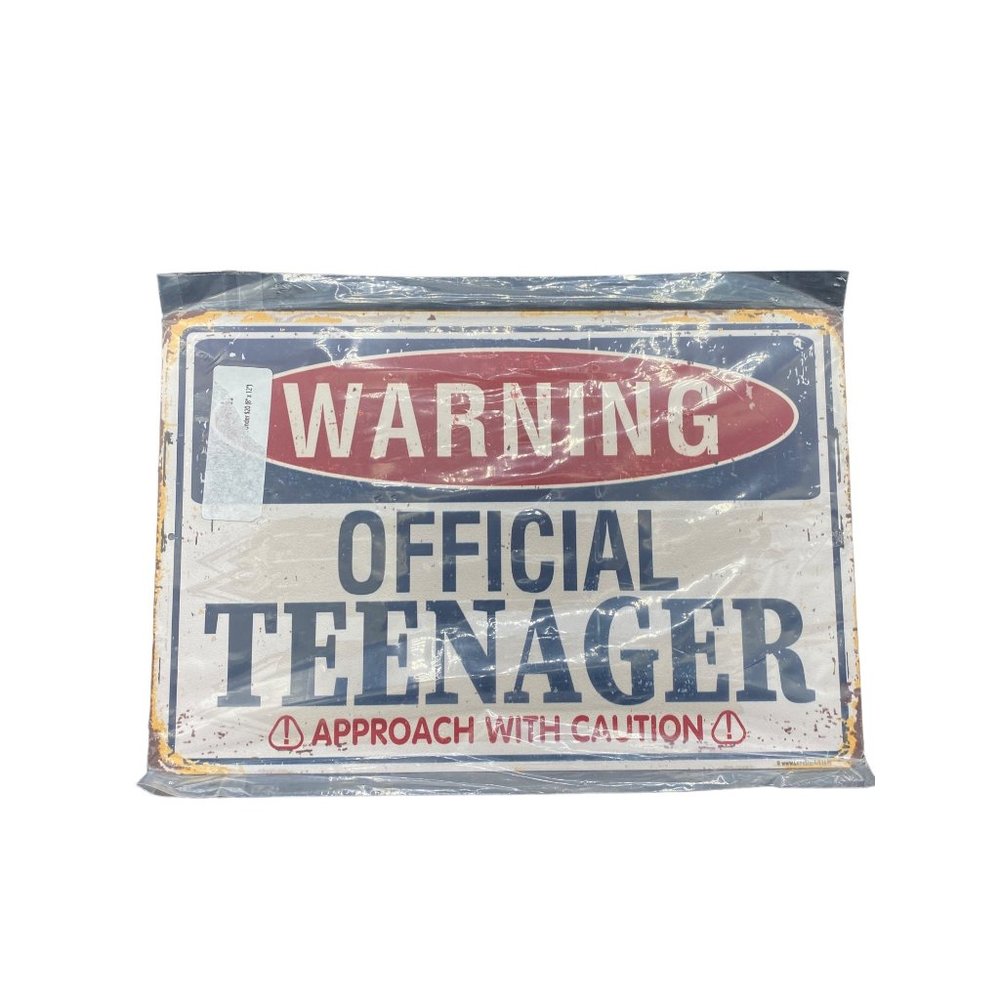 "Warning Official Teenager" Tin Sign New 12x8
